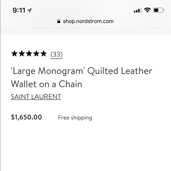 YSL Quilted Leather Wallet on a Chain - Picture 2 of 3